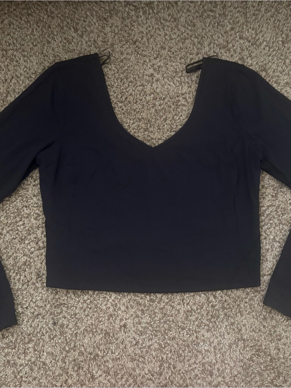 lululemon athletica Black V-Neck Long Sleeve Tee